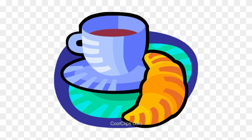 Coffee And Croissant Royalty Free Vector Clip Art Illustration - Kaffee Und Gipfeli Clipart #1402390