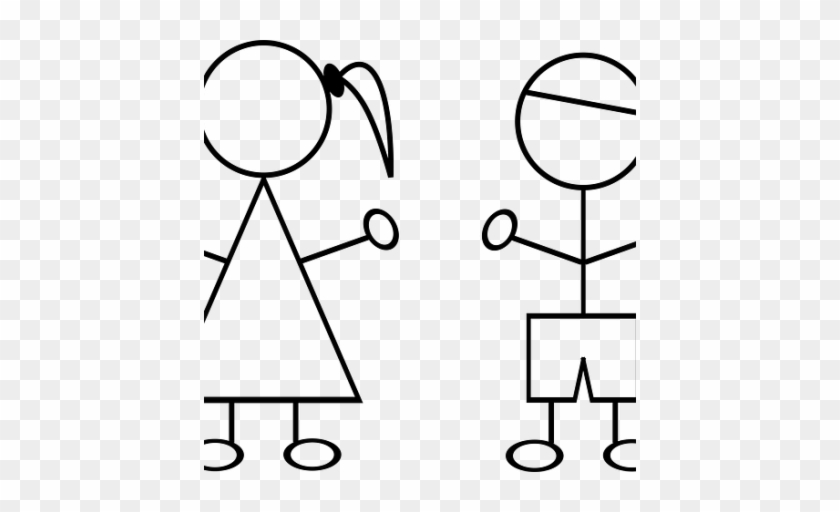Boy Girl - Child Stick Figure Clip Art #1403333