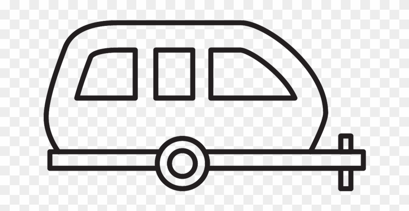 Approximate Site Size - Camper Black And White Clipart #1404764