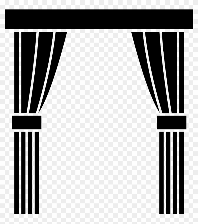 Window Svg Curtain Clipart Black And White Clip Art - Curtain Icon Png #1407557