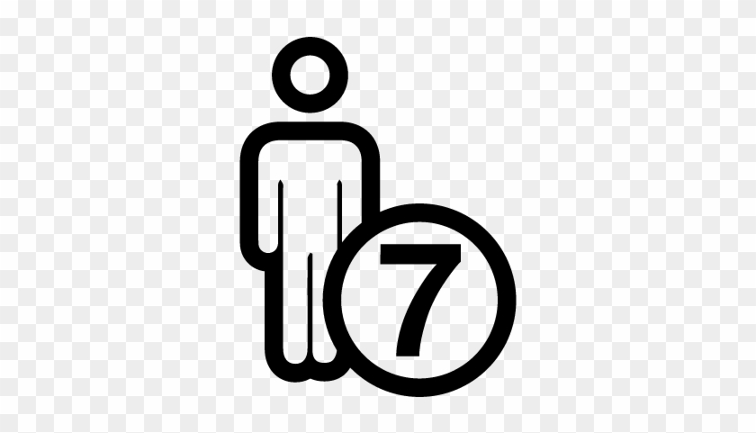 Seven Persons Or Person Number 7 Symbol Outline Vector - Simbolo 1 Persona #1407560