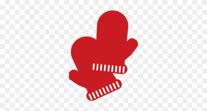 Red Mittens With White Details Illustration - Vector Graphics #1408028