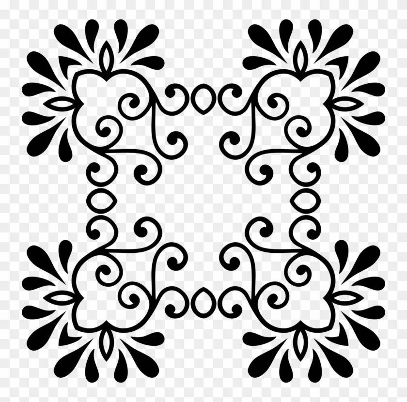Borders And Frames Black Floral Design Color Visual - Embosser By Three Designing Women Emb3010 #1409240