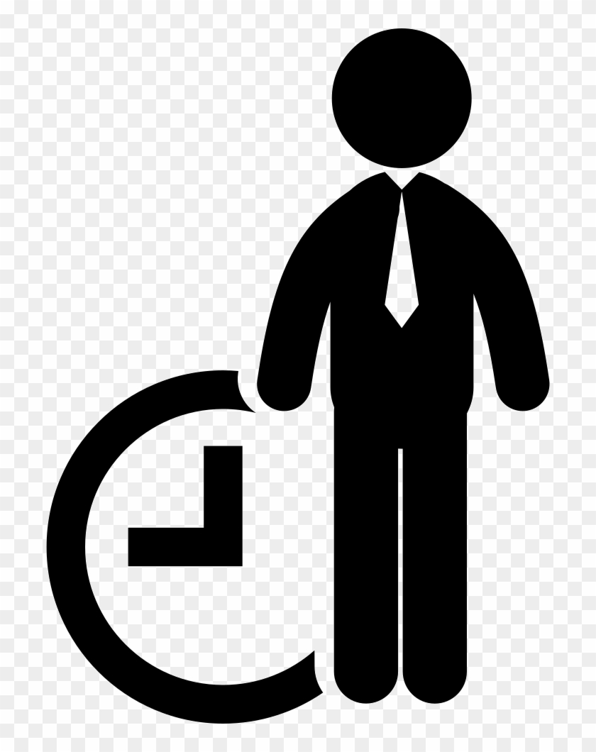 Business Man With Clock To Control Time Of Work Comments - Work Experience Symbol Png #1409932