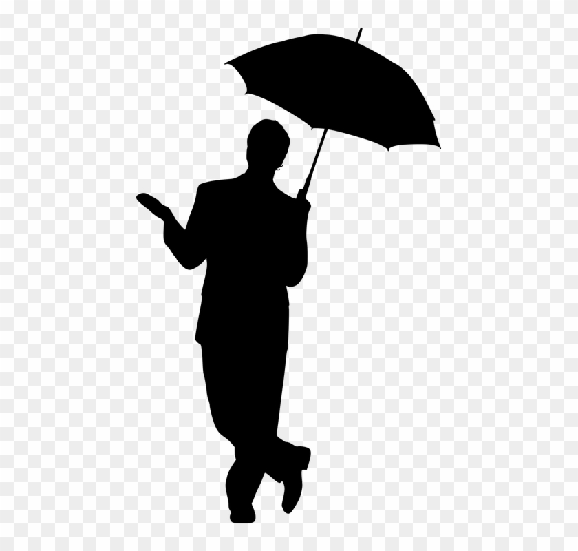 Silhouette, Man, Umbrella, Business, Businessman - Silueta Mujer Con Paraguas #1409953