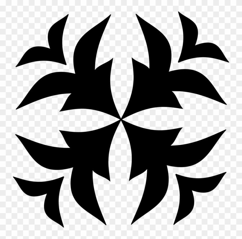 Floral Design Motif Decorative Arts Black And White - Floral Motif Design #1410474
