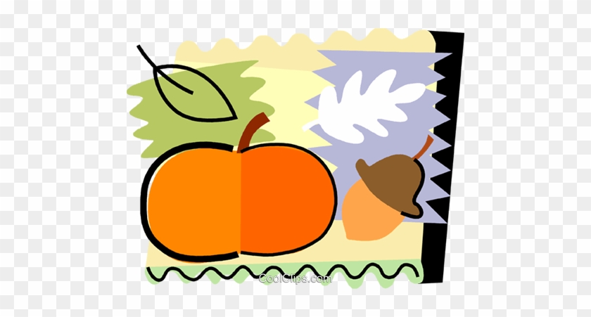 Pumpkin And Acorn Royalty Free Vector Clip Art Illustration - Pumpkin And Acorn Royalty Free Vector Clip Art Illustration #1411352