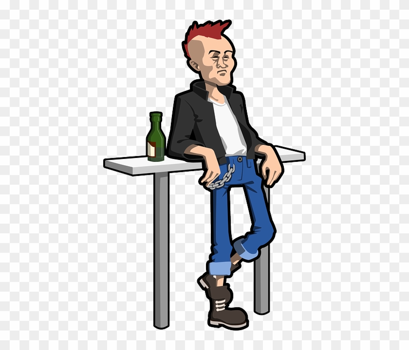 Standing Male, Man, Punk, Alcoholic, People, Bar, Standing - Gambar Kartun Punk Rock #219566