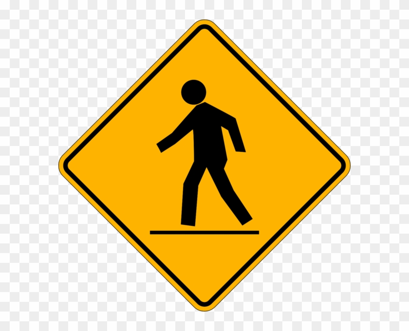 Pedestrian Crossing Right Of Traffic - Lane Merge Sign #220037