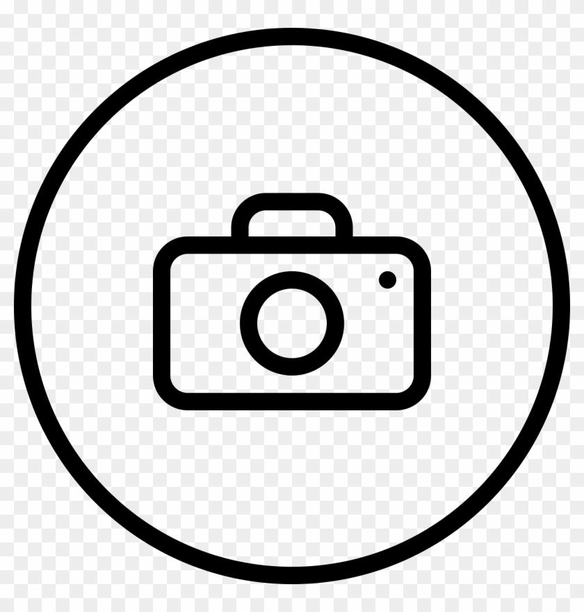Photo Camera In Circular Outlined Interface Button - Road Bike Logo #220575