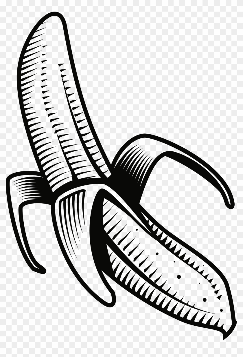 Big Image - Clipart Pisang Hitam Putih #222114