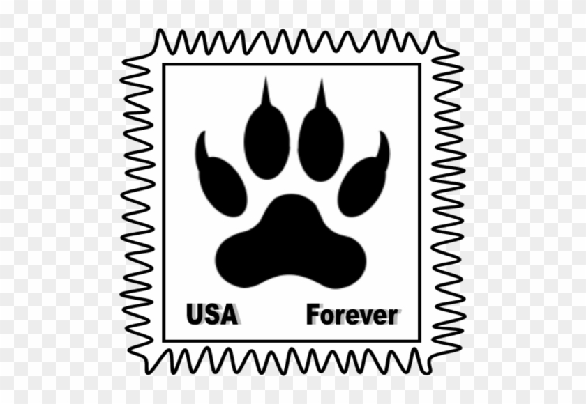 Vector Clip Art Of Flower Design Stamp Public Domain - Lion Footprint #222214