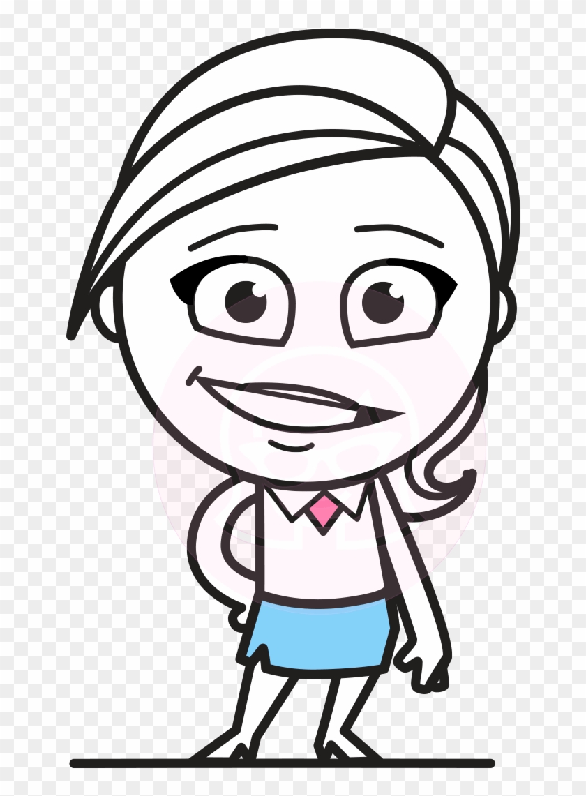 Vector Simple Lady Cartoon Character Heidy The Full - Cartoon Character Design Outline #1412559