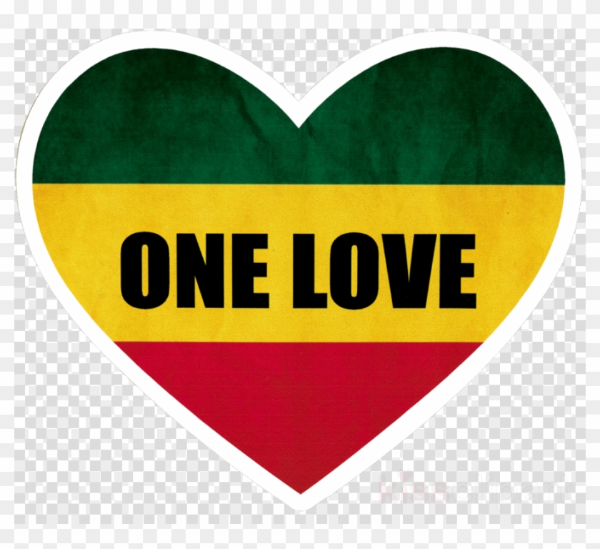 Rasta Heart Clipart Sticker Reggae Decal - Rasta One Love Heart #1413105