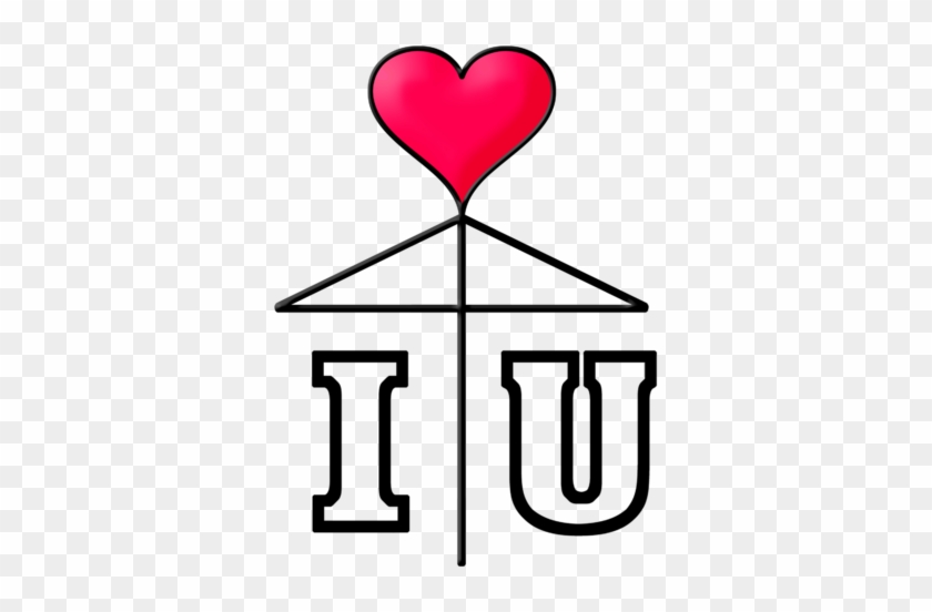 I Love You 相合い傘/one Heart Love Umbrella2 Black Line - 相合い傘 絵 #1413121