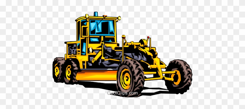 Grader Royalty Free Vector Clip Art Illustration - Heavy Equipment Grader Operator Wall Clock #1413158