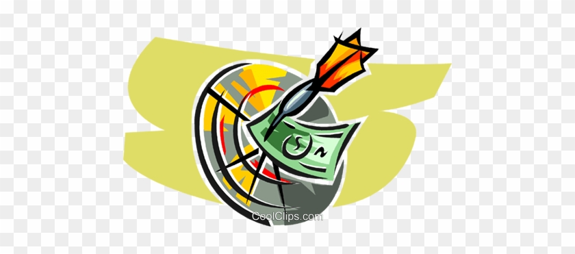 Dartboard With Dart And Dollar Bills Royalty Free Vector - Emblem #1413255