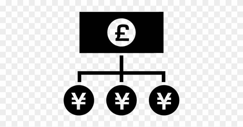 Currency Exchange From Pounds Bill To Yens Coins Vector - Pound Sterling #1413261