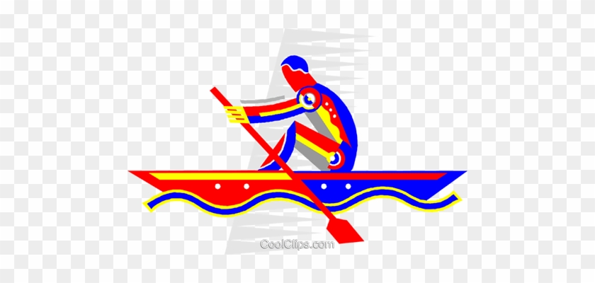 Rowing Royalty Free Vector Clip Art Illustration - Rowing Royalty Free Vector Clip Art Illustration #1413404