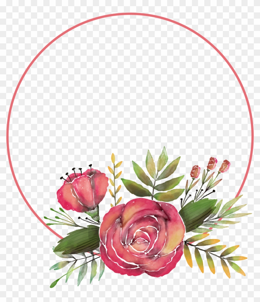 Clipart Hand Painted Rose Flower Frame Transprent Png - Transparent Floral Frame Png #1413445