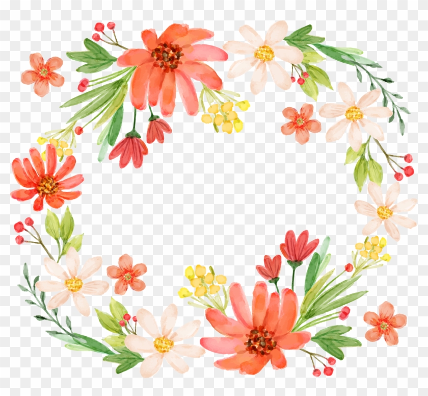 Wildflower Vector Hand - Smile Watercolor Floral Colorful Button 1.25" (pin #1413449