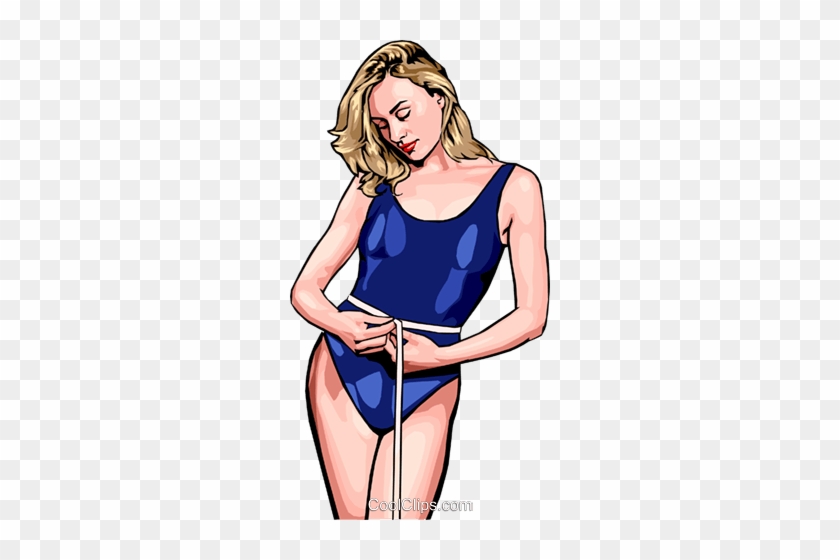 Woman Measuring Waist Royalty Free Vector Clip Art - Woman Measuring Waist Royalty Free Vector Clip Art #1415560