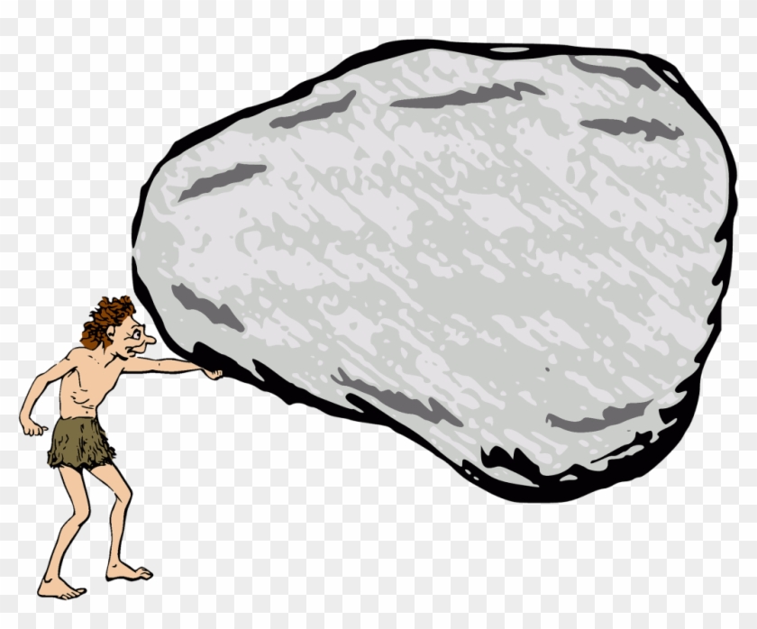 Boulder Drawing Realistic Vector Transparent Download - Caveman Rock #1416182