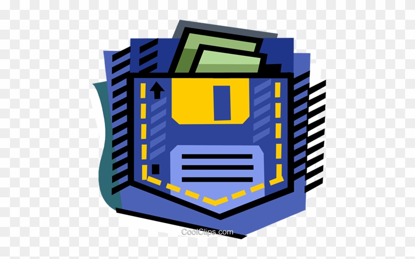 Computer Disk As Pocket Royalty Free Vector Clip Art - Pocket Chart Clip Art #1416264