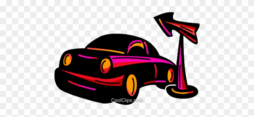 Family Car And Road Sign Royalty Free Vector Clip Art - Family Car And Road Sign Royalty Free Vector Clip Art #1416667