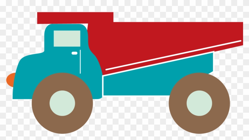 Vector Cartoon Dump Truck Flat Truck - Gambar Animasi Dump Truk #1416723