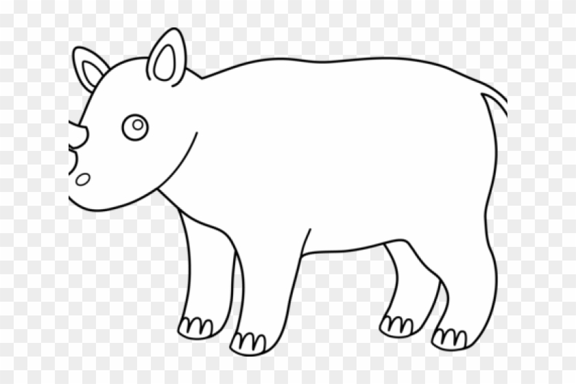 Rhino Clipart Black And White - Clip Art #1417123
