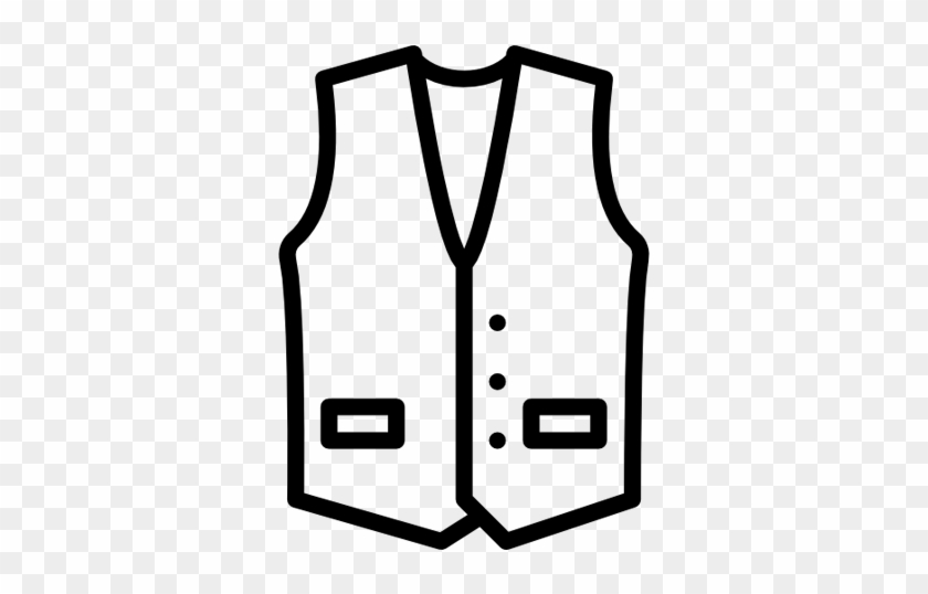 Vest Clip Dress - Black And White Clip Art Vest #1418011