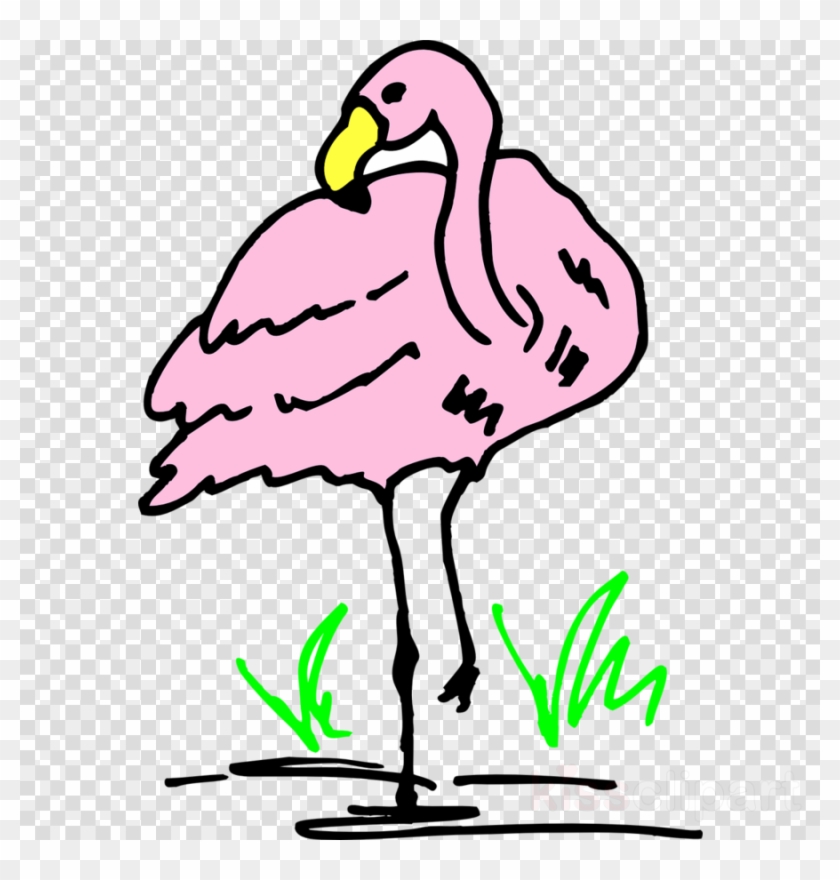 Kartun Black Flamingo Clipart Flamingo Cartoon Clip - Flamingo Keychain, Adult Unisex, Size: 2.25", Pink/lavender #1418104