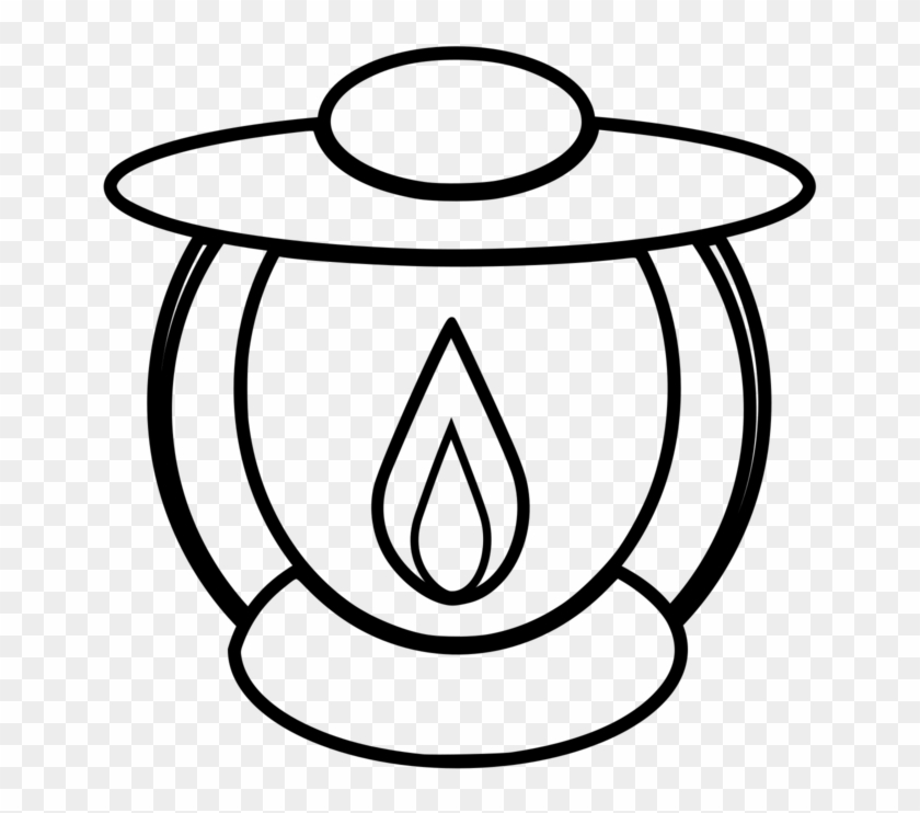 Electric Light Oil Lamp Line Art Lantern Drawing - Lampu Teplok Png #1418399