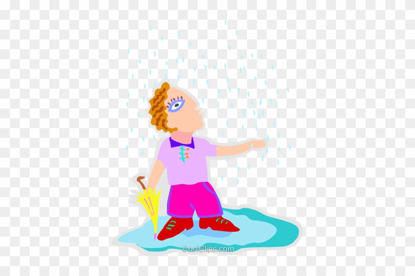 Man In A Rainstorm Royalty Free Vector Clip Art Illustration - Man #1418750