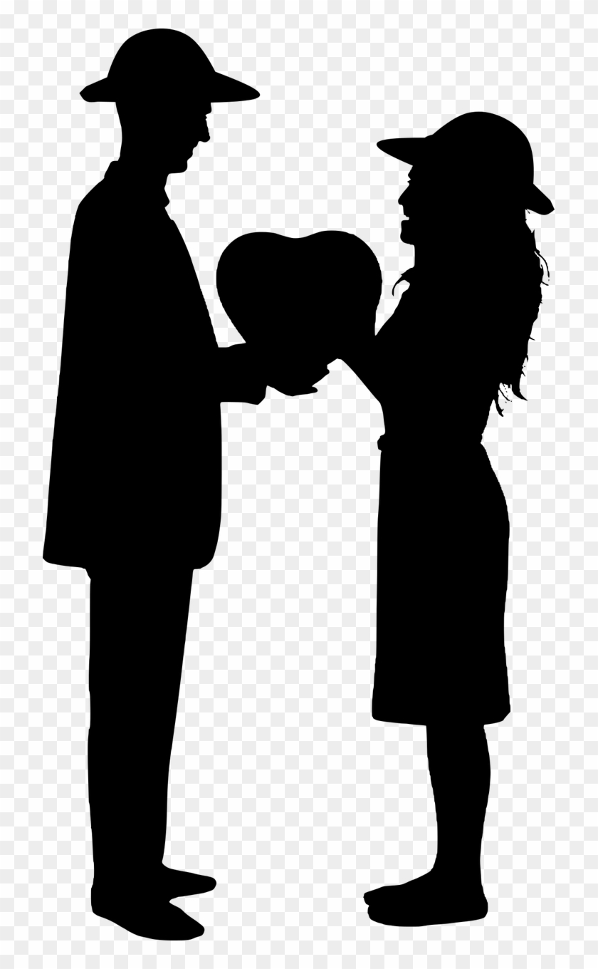 Romance Silhouette At Getdrawings - Valentine Couple Images Black And White #1421994