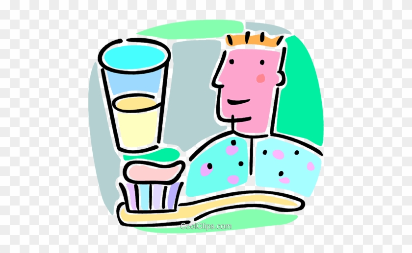 Cup Of Water And A Toothbrush Royalty Free Vector Clip - Cup Of Water And A Toothbrush Royalty Free Vector Clip #1422329