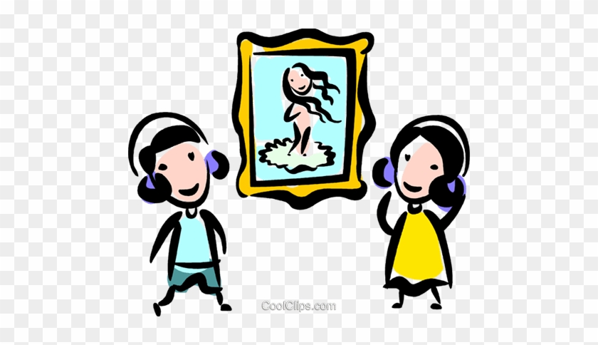 Art Dealers And Auction Houses Royalty Free Vector - People At Museum Clipart #1422756