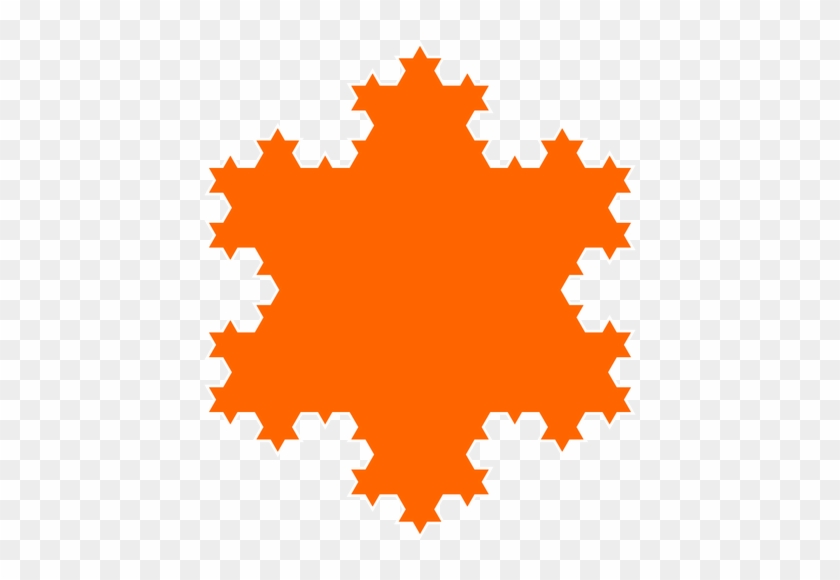 Snowflake Clipart Orange - Flocon De Von Koch #1423120