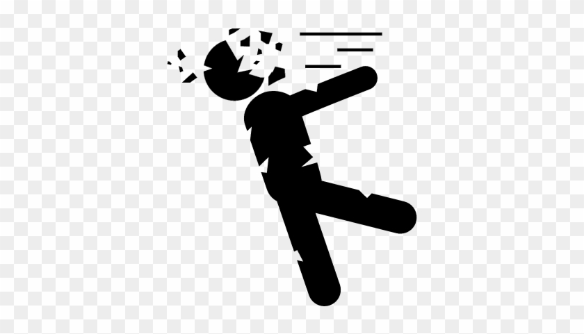 Zombie Body Falling To Back While The Face Is Exploding - Body Falling Png #1425415
