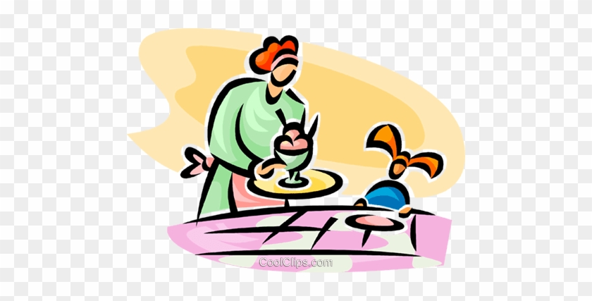 Girl Receiving An Ice Cream Treat Royalty Free Vector - Girl Receiving An Ice Cream Treat Royalty Free Vector #1427490