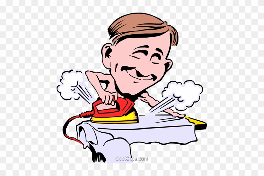Cartoon Date Royalty Free Vector Clip Art Illustration - Ironing Clothes Clip Art #1428405