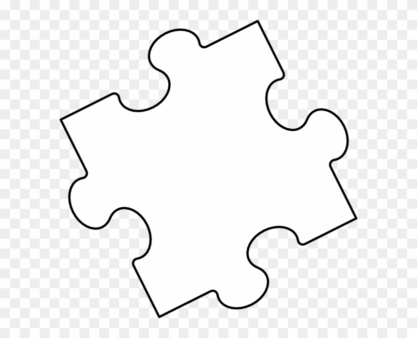 Jigsaw Puzzle Piece Outline Clip Art At Clker Com Vector - White Puzzle Piece With Black Background #1429380