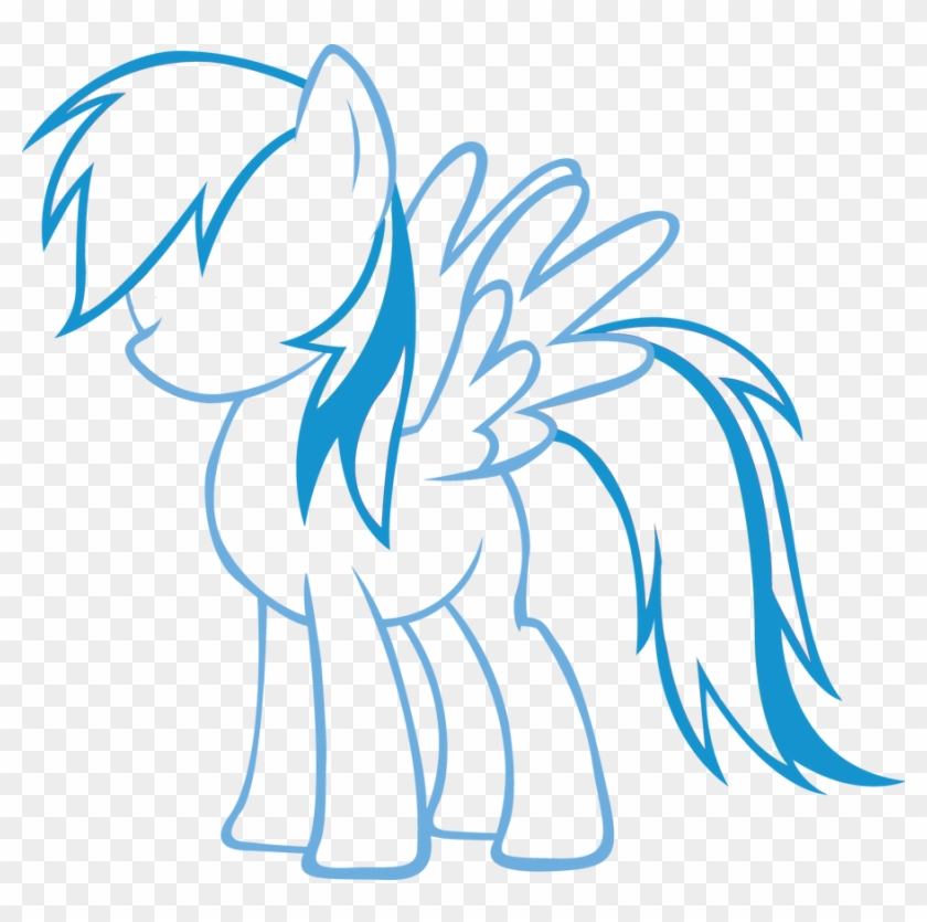 Rainbow Dash Outline Vector By Rdbrony16 - Pony And Rainbow Dash Base #1430432
