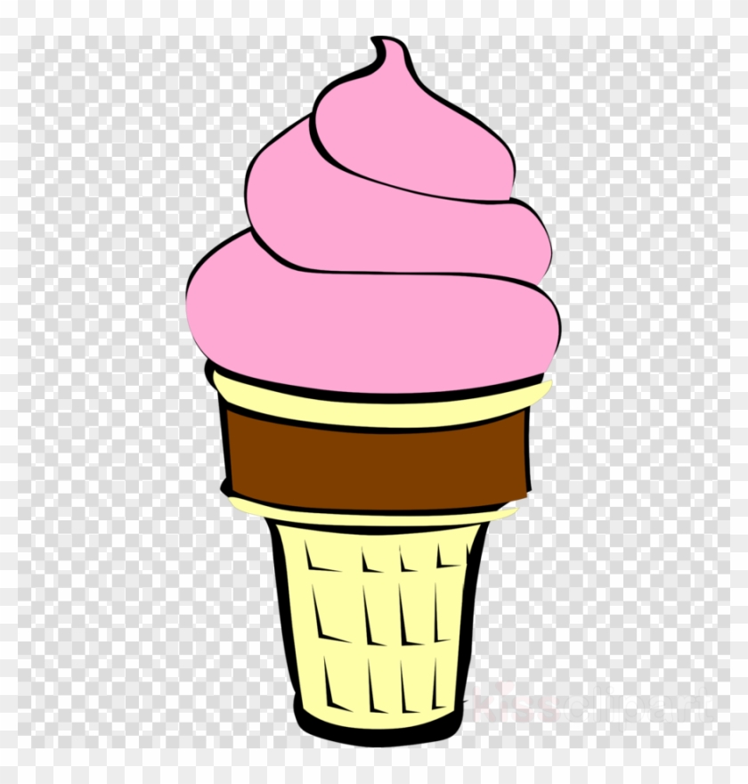 Download Strawberry Ice Cream Cone Clip Art Clipart - Ice Cream #1433421