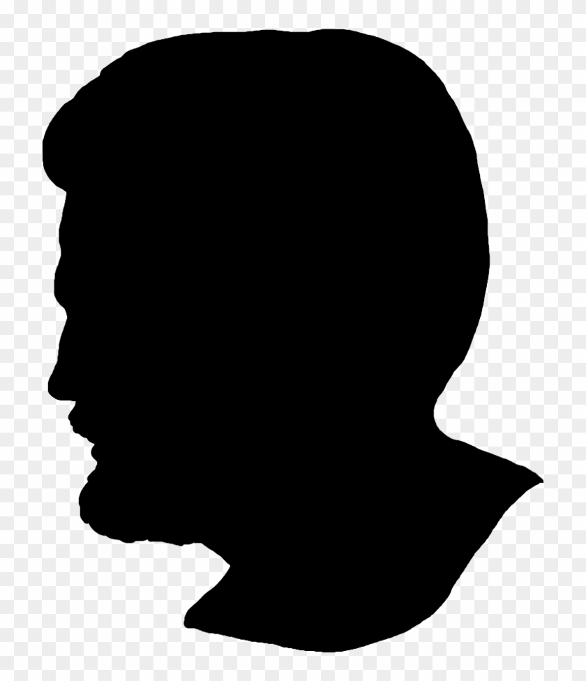 Male Face Silhouette, Face Silhouette With Beard - Silhouette #223705