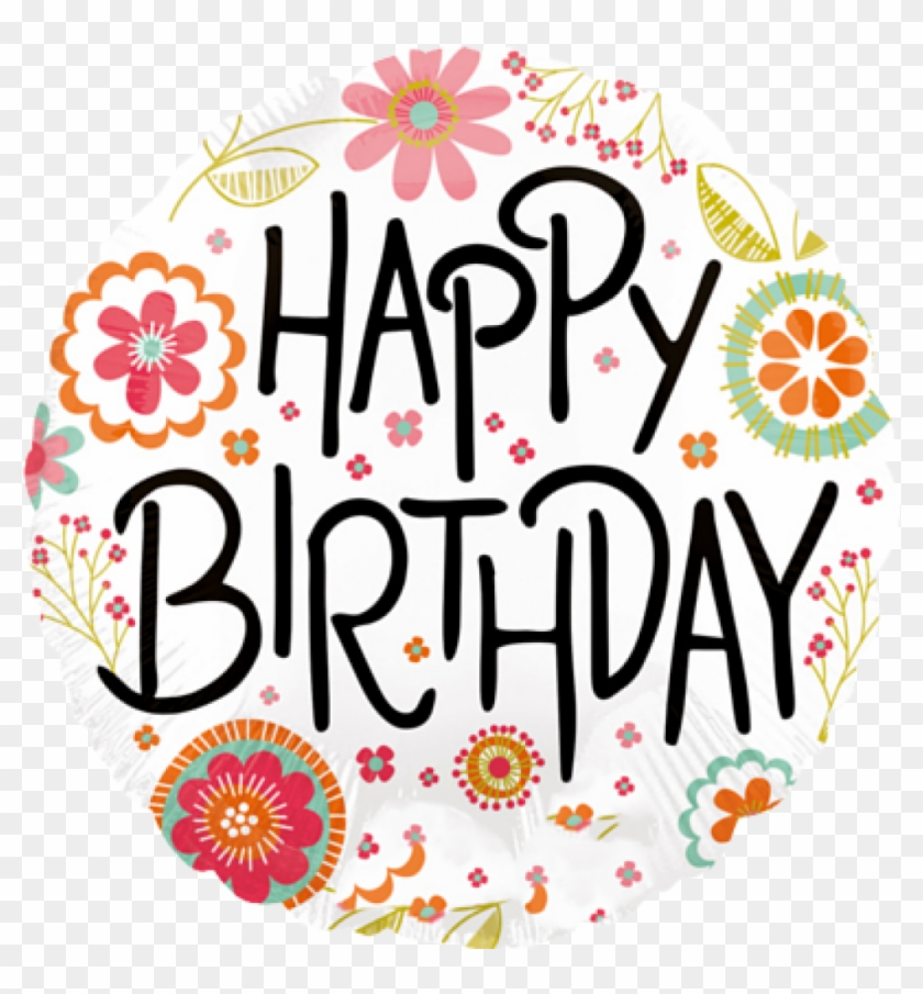 9" Airfill Only Happy Birthday Peachy Flower Balloon #224902