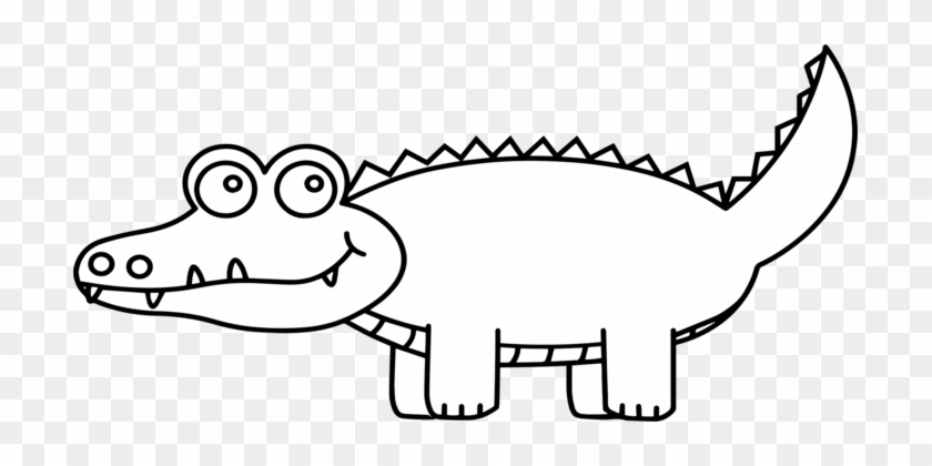 Alligators Crocodile Clip Drawing Cartoon - Black And White Alligator Clip Art #1434019