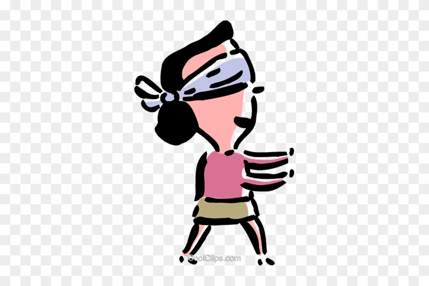 Woman Blindfolded Royalty Free Vector Clip Art Illustration - Olhos Tapados Png #1434869
