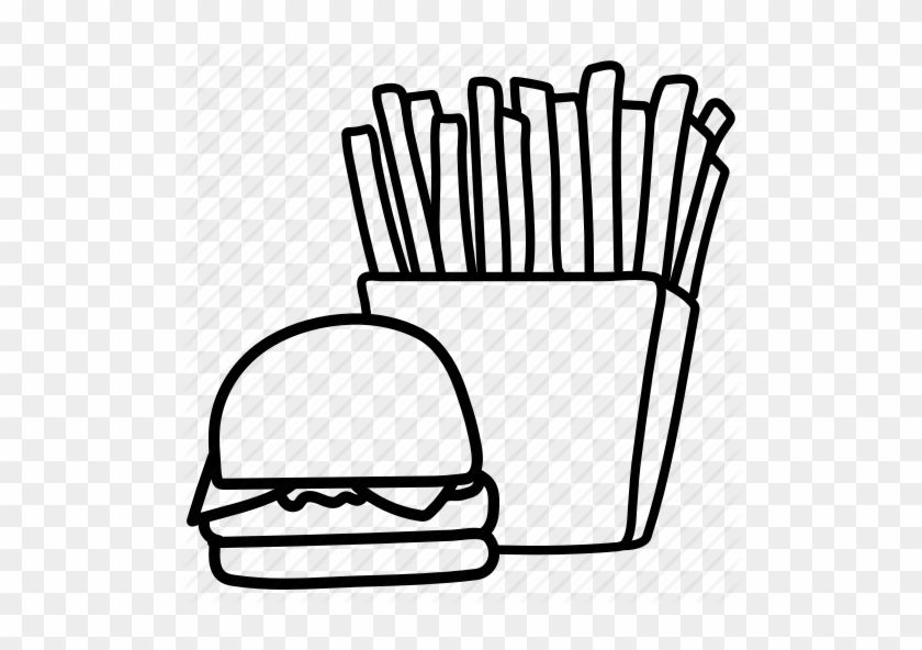 Download Food Drink Vol By First Styles Burger - Hamburger And Fries Drawing #1435564